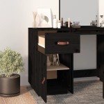 vidaXL Dulap de birou, negru, 40x50x75 cm, lemn masiv de pin
