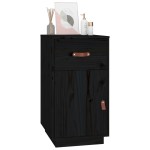 vidaXL Dulap de birou, negru, 40x50x75 cm, lemn masiv de pin
