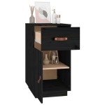 vidaXL Dulap de birou, negru, 40x50x75 cm, lemn masiv de pin