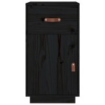 vidaXL Dulap de birou, negru, 40x50x75 cm, lemn masiv de pin
