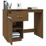 vidaXL Birou, maro miere, 95x50x75 cm, lemn masiv de pin