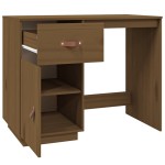 vidaXL Birou, maro miere, 95x50x75 cm, lemn masiv de pin