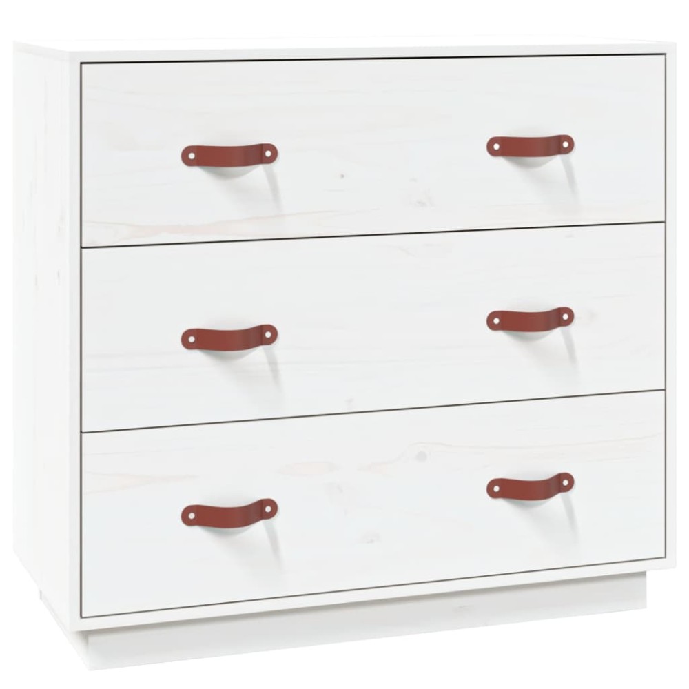 vidaXL Dulap, alb, 80x40x75 cm, lemn masiv de pin