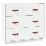 vidaXL Dulap, alb, 80x40x75 cm, lemn masiv de pin