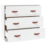 vidaXL Dulap, alb, 80x40x75 cm, lemn masiv de pin