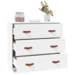 vidaXL Dulap, alb, 80x40x75 cm, lemn masiv de pin