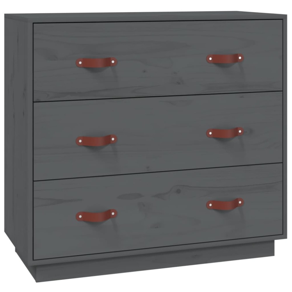 vidaXL Dulap, gri, 80x40x75 cm, lemn masiv de pin
