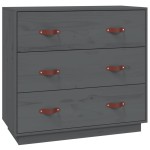vidaXL Dulap, gri, 80x40x75 cm, lemn masiv de pin vidaXL Dulap, gri, 80x40x75 cm, lemn masiv de pin