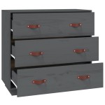 vidaXL Dulap, gri, 80x40x75 cm, lemn masiv de pin vidaXL Dulap, gri, 80x40x75 cm, lemn masiv de pin