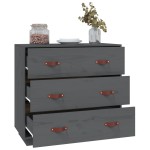 vidaXL Dulap, gri, 80x40x75 cm, lemn masiv de pin vidaXL Dulap, gri, 80x40x75 cm, lemn masiv de pin