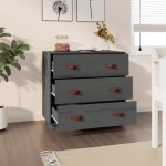 vidaXL Dulap, gri, 80x40x75 cm, lemn masiv de pin vidaXL Dulap, gri, 80x40x75 cm, lemn masiv de pin