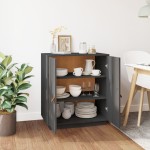 vidaXL Dulap, gri, 65,5x40x75 cm, lemn masiv de pin