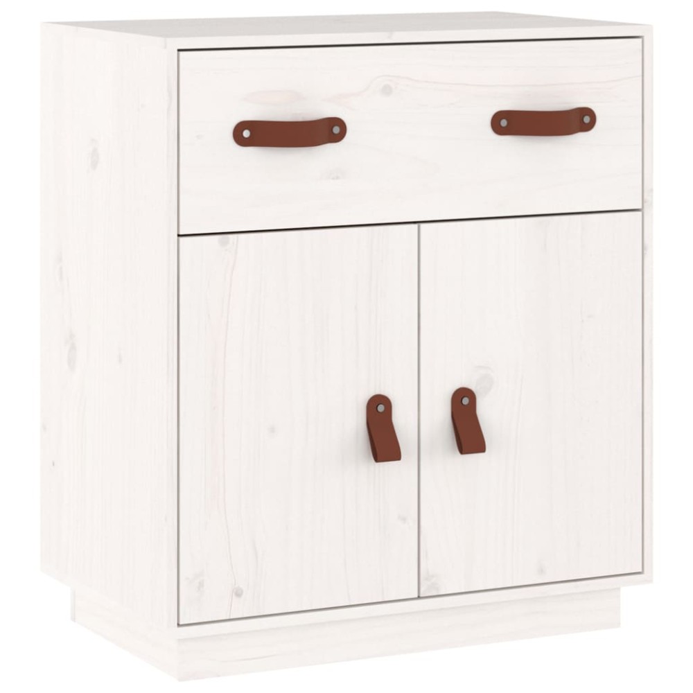 vidaXL Servantă, alb, 65,5x40x75 cm, lemn masiv de pin