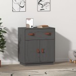 vidaXL Servantă, gri, 65,5x40x75 cm, lemn masiv de pin vidaXL Servantă, gri, 65,5x40x75 cm, lemn masiv de pin