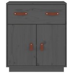 vidaXL Servantă, gri, 65,5x40x75 cm, lemn masiv de pin vidaXL Servantă, gri, 65,5x40x75 cm, lemn masiv de pin