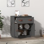 vidaXL Servantă, gri, 65,5x40x75 cm, lemn masiv de pin vidaXL Servantă, gri, 65,5x40x75 cm, lemn masiv de pin
