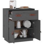 vidaXL Servantă, gri, 65,5x40x75 cm, lemn masiv de pin vidaXL Servantă, gri, 65,5x40x75 cm, lemn masiv de pin