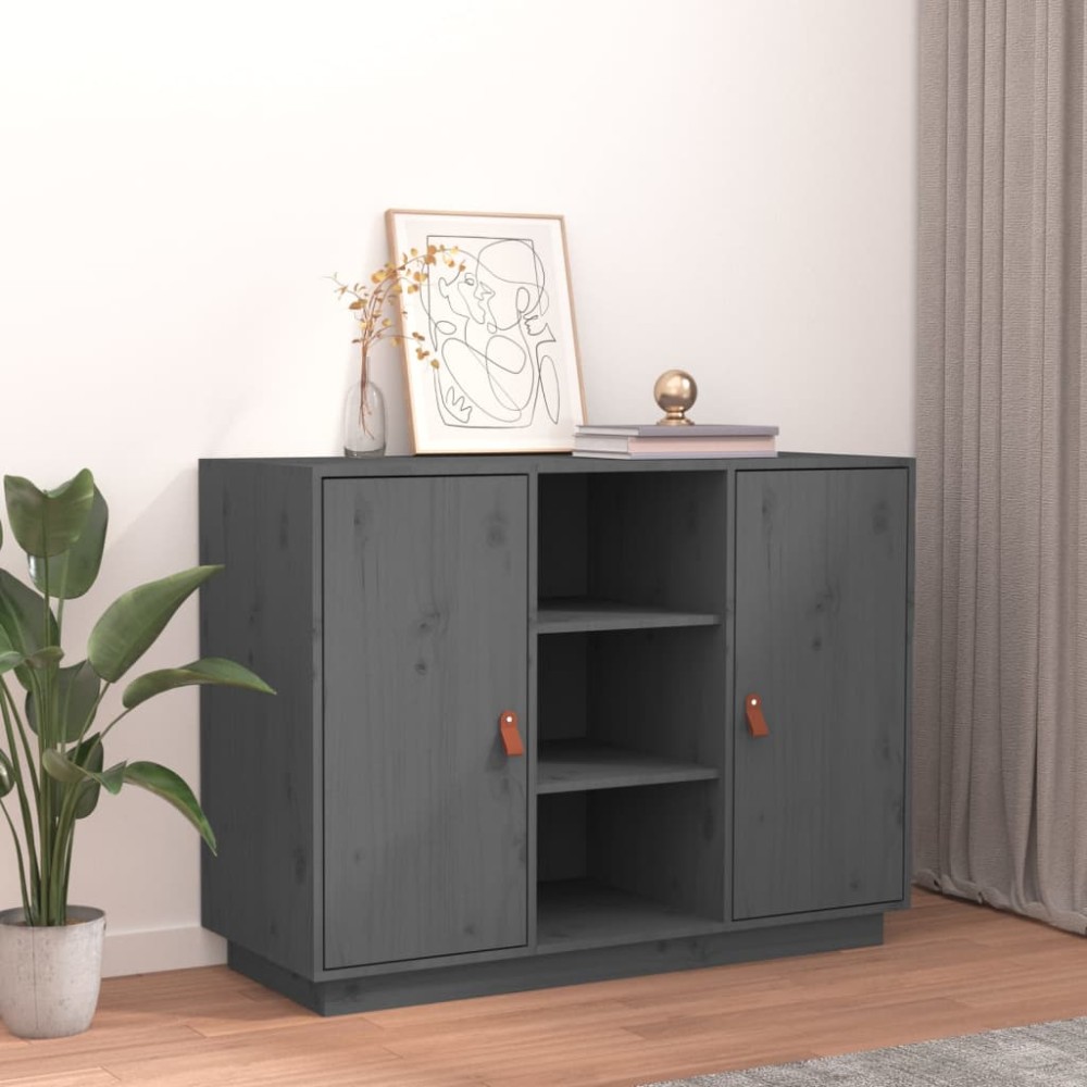 vidaXL Dulap, gri, 100x40x75 cm, lemn masiv de pin