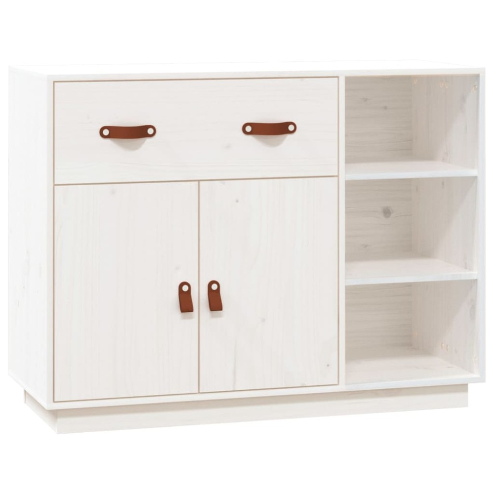 vidaXL Dulap, alb, 98,5x40x75 cm, lemn masiv de pin