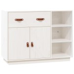 vidaXL Dulap, alb, 98,5x40x75 cm, lemn masiv de pin