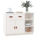 vidaXL Dulap, alb, 98,5x40x75 cm, lemn masiv de pin