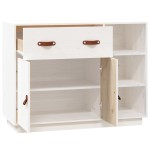 vidaXL Dulap, alb, 98,5x40x75 cm, lemn masiv de pin