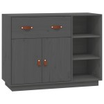 vidaXL Dulap, gri, 98,5x40x75 cm, lemn masiv de pin vidaXL Dulap, gri, 98,5x40x75 cm, lemn masiv de pin