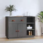 vidaXL Dulap, gri, 98,5x40x75 cm, lemn masiv de pin vidaXL Dulap, gri, 98,5x40x75 cm, lemn masiv de pin