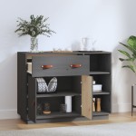 vidaXL Dulap, gri, 98,5x40x75 cm, lemn masiv de pin vidaXL Dulap, gri, 98,5x40x75 cm, lemn masiv de pin