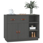 vidaXL Dulap, gri, 98,5x40x75 cm, lemn masiv de pin vidaXL Dulap, gri, 98,5x40x75 cm, lemn masiv de pin