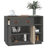 vidaXL Dulap, gri, 98,5x40x75 cm, lemn masiv de pin vidaXL Dulap, gri, 98,5x40x75 cm, lemn masiv de pin