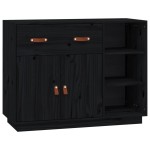 vidaXL Dulap, negru, 98,5x40x75 cm, lemn masiv de pin