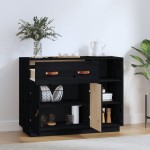 vidaXL Dulap, negru, 98,5x40x75 cm, lemn masiv de pin