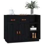 vidaXL Dulap, negru, 98,5x40x75 cm, lemn masiv de pin