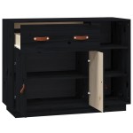 vidaXL Dulap, negru, 98,5x40x75 cm, lemn masiv de pin