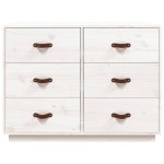 vidaXL Dulap, alb, 100x40x75 cm, lemn masiv de pin
