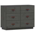 vidaXL Dulap, gri, 100x40x75 cm, lemn masiv de pin