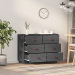 vidaXL Dulap, gri, 100x40x75 cm, lemn masiv de pin