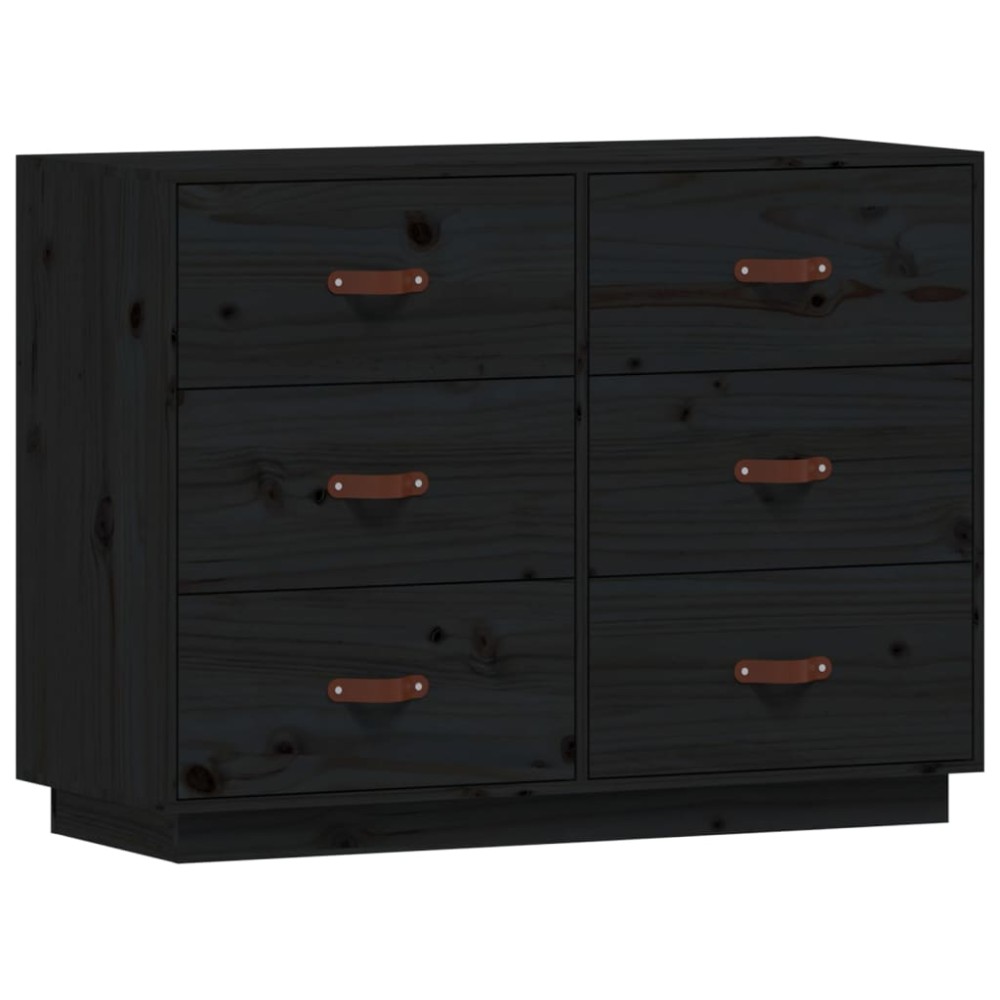vidaXL Dulap, negru, 100x40x75 cm, lemn masiv de pin