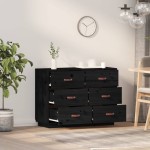 vidaXL Dulap, negru, 100x40x75 cm, lemn masiv de pin
