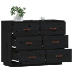 vidaXL Dulap, negru, 100x40x75 cm, lemn masiv de pin