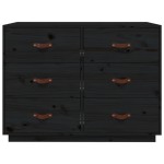 vidaXL Dulap, negru, 100x40x75 cm, lemn masiv de pin