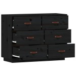 vidaXL Dulap, negru, 100x40x75 cm, lemn masiv de pin