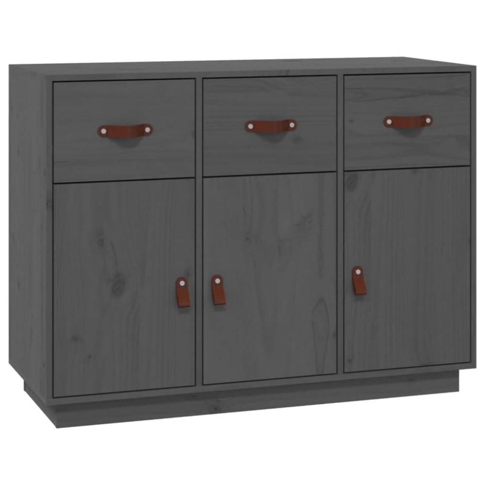 vidaXL Servantă, gri, 100x40x75 cm, lemn masiv de pin