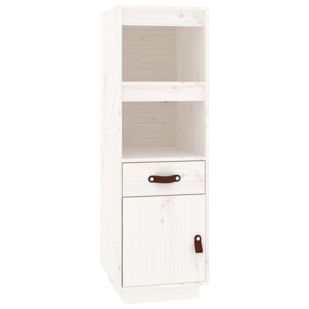 vidaXL Dulap înalt, alb, 34x40x108,5 cm, lemn masiv de pin