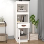 vidaXL Dulap înalt, alb, 34x40x108,5 cm, lemn masiv de pin vidaXL Dulap înalt, alb, 34x40x108,5 cm, lemn masiv de pin