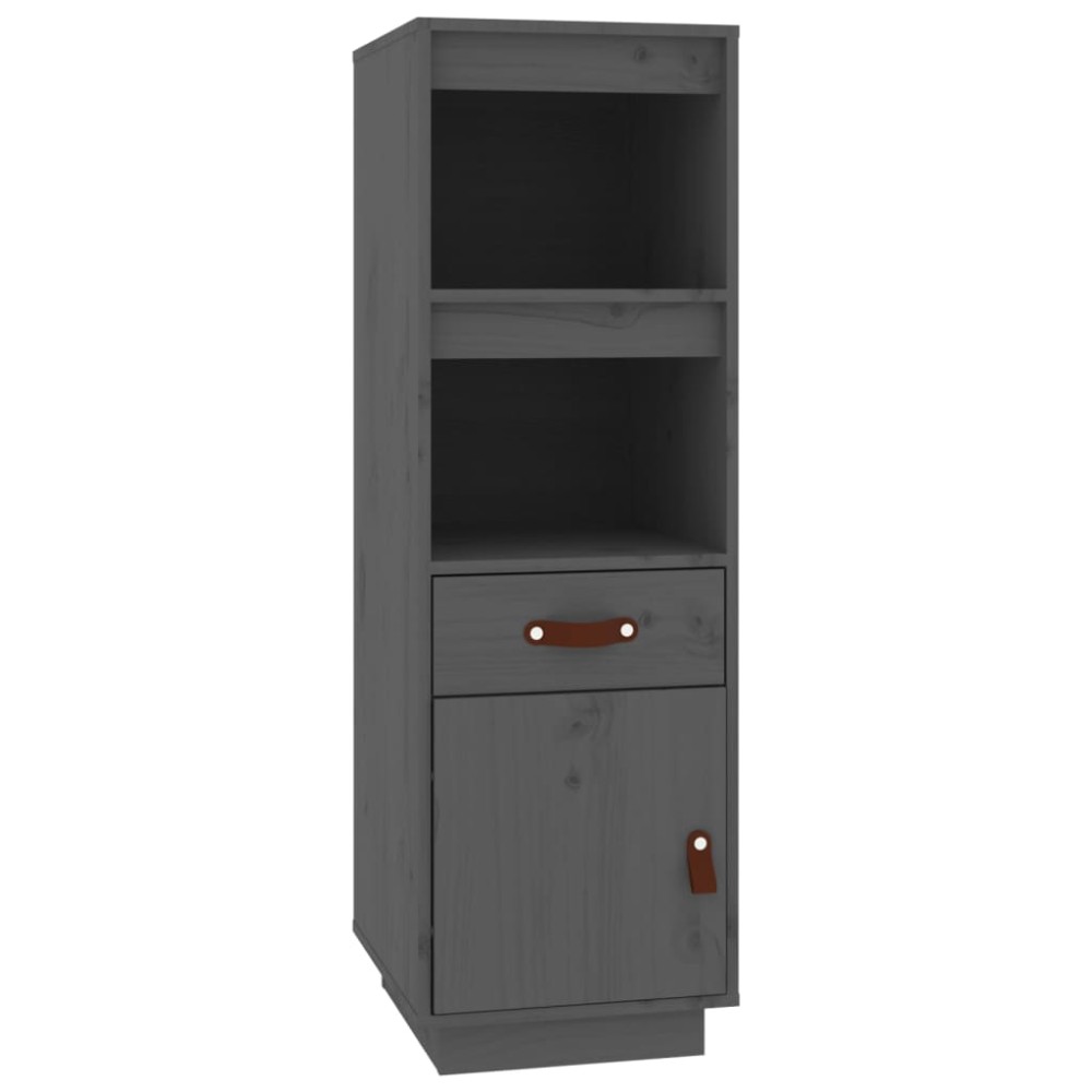 vidaXL Dulap înalt, gri, 34x40x108,5 cm, lemn masiv de pin