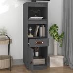 vidaXL Dulap înalt, gri, 34x40x108,5 cm, lemn masiv de pin
