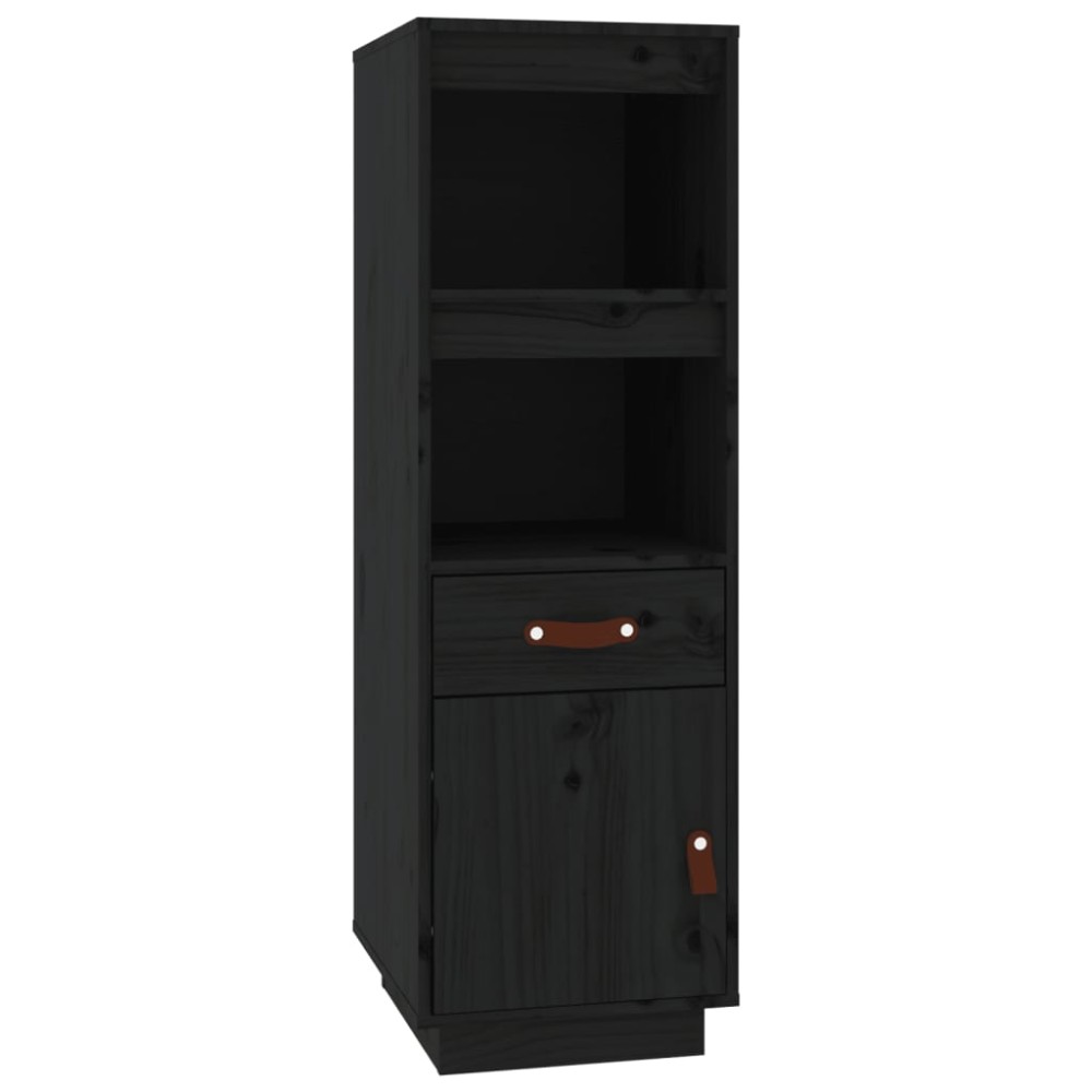 vidaXL Dulap înalt, negru, 34x40x108,5 cm, lemn masiv de pin