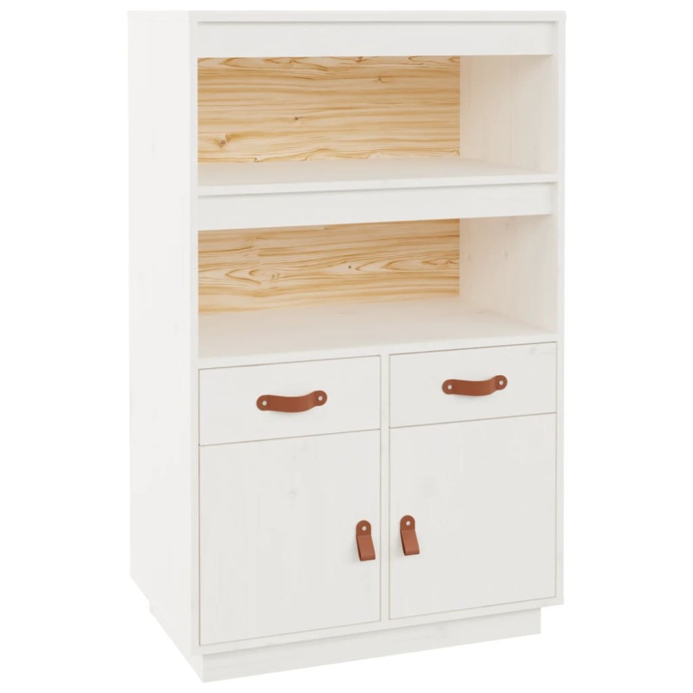 vidaXL Dulap înalt, alb, 67x40x108,5 cm, lemn masiv de pin